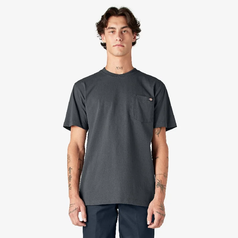 Men's T-shirts breathable navy-Dickies Men's Heavyweight Short Sleeve Pocket T-Shirt_Charcoal