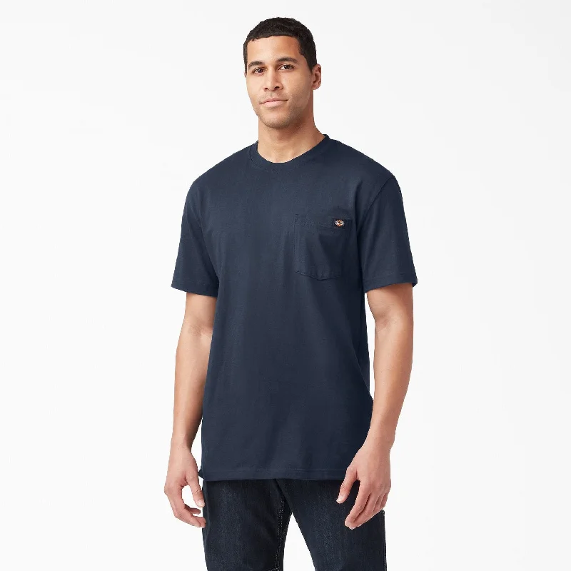 Men's T-shirts everyday black-Dickies Men's Heavyweight Short Sleeve Pocket T-Shirt_Dark Navy