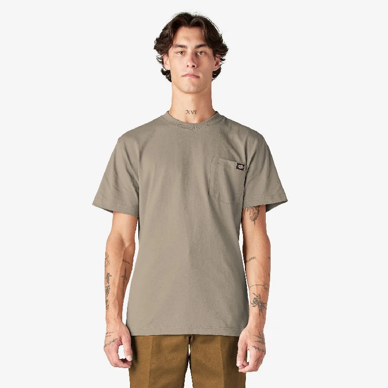 Men's T-shirts everyday black-Dickies Men's Heavyweight Short Sleeve Pocket T-Shirt_Desert Sand