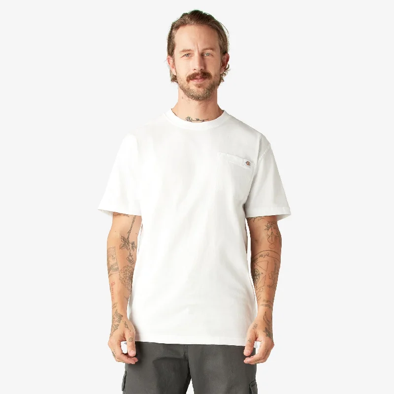 Men's T-shirts stylish tan-Dickies Men's Heavyweight Short Sleeve Pocket T-Shirt_White