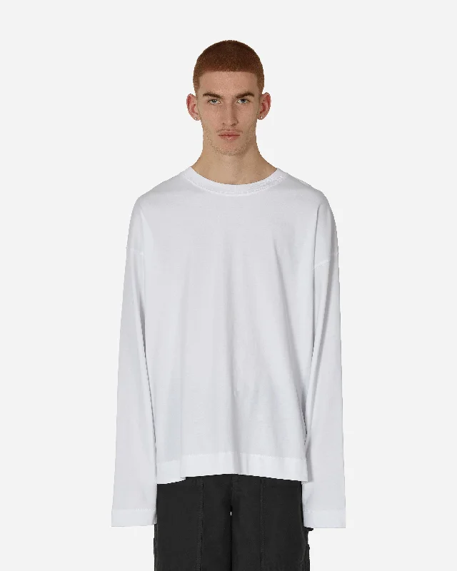 Men's T-shirts everyday navy-Oversized Longsleeve T-Shirt White