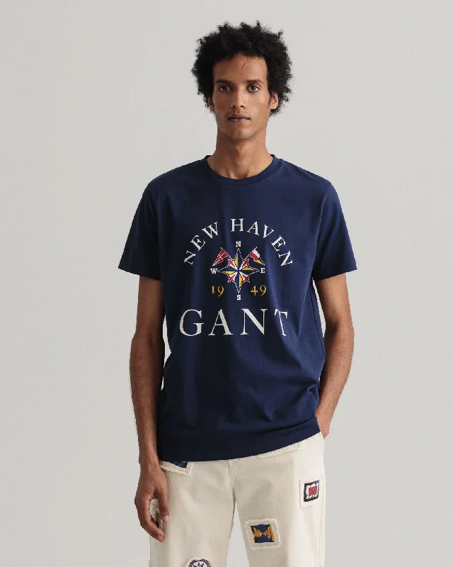 Men's T-shirts durable black-Gant sailing SS T-Shirt