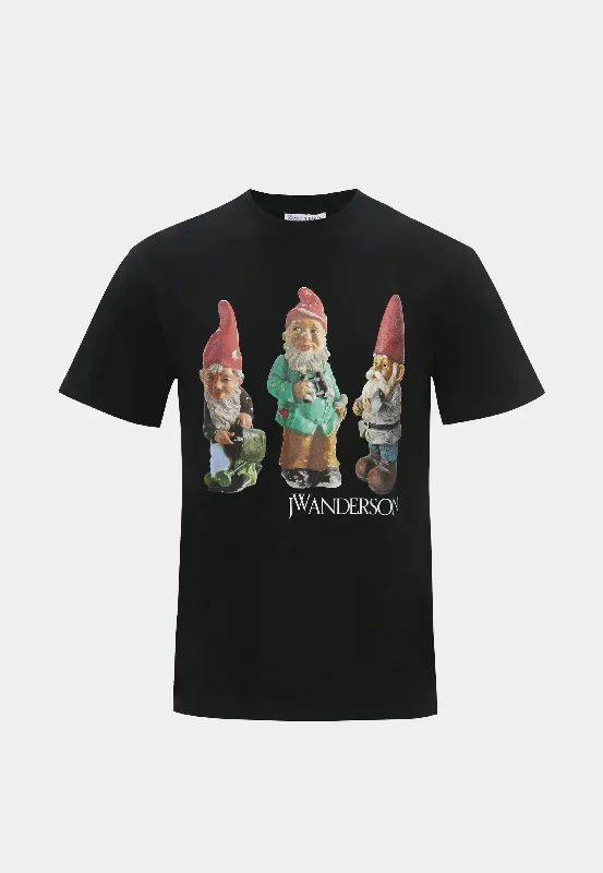 Men's T-shirts stylish navy-Jw Anderson Gnome Trio T-Shirt Black