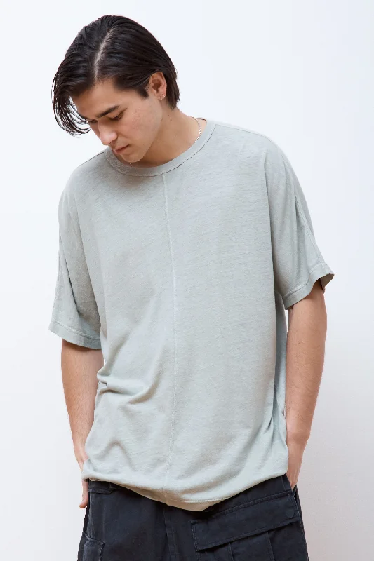 Men's T-shirts everyday white-Hemp Cross Oversized T-Shirt Sage