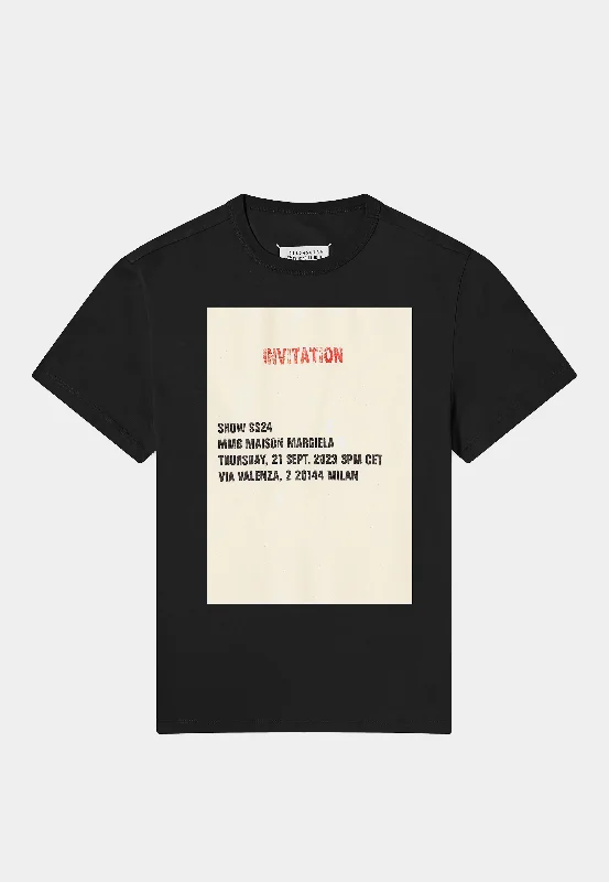 Men's T-shirts durable tan-Maison Margiela Invitation T-Shirt Black