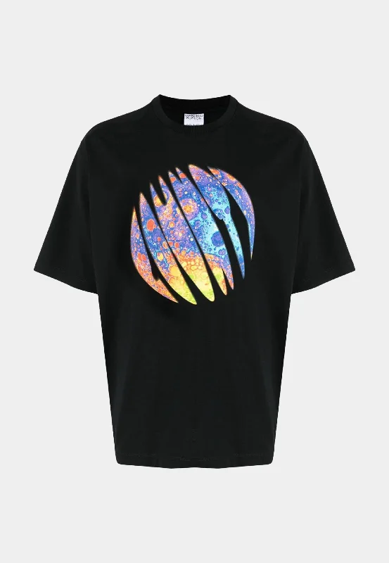 Men's T-shirts stylish navy-MARCELO BURLON County Lunar Over T-Shirt - Black Light Blue