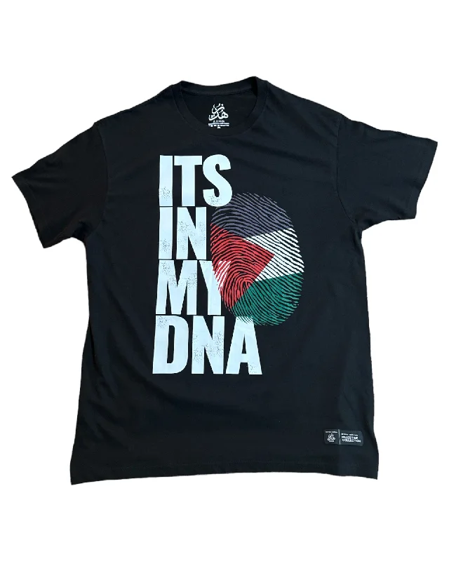 Men's T-shirts casual green-Palestine Double-Sided T-Shirt with "It’s In My DNA" for Solidarity