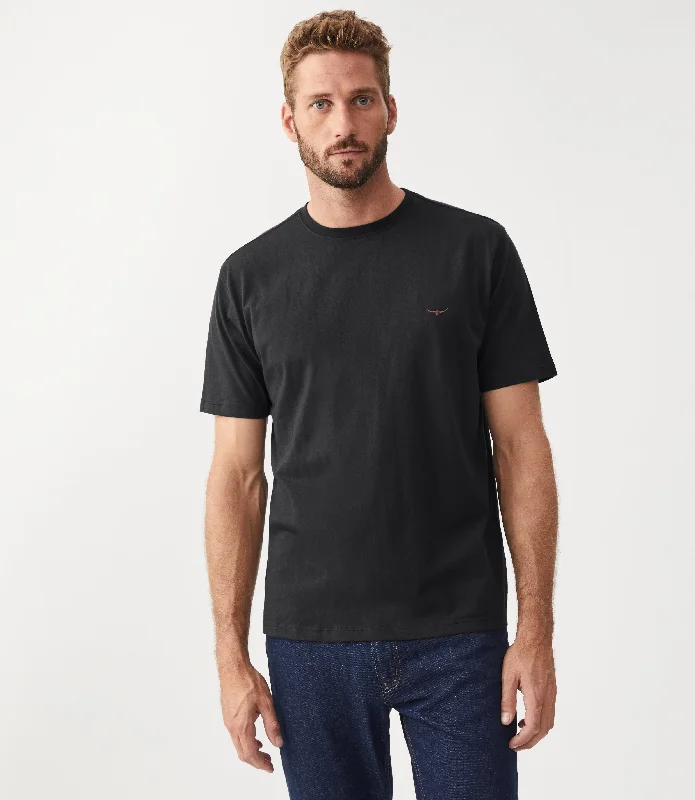 Men's T-shirts breathable black-Parson T-Shirt - Black/Chestnut