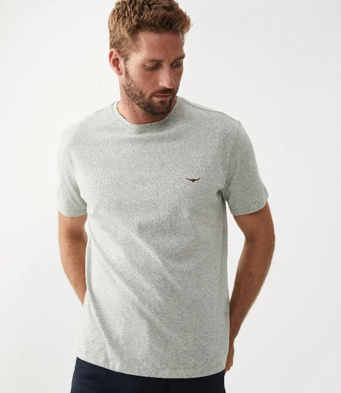 Men's T-shirts comfy navy-Parson T-Shirt - Grey/Chestnut