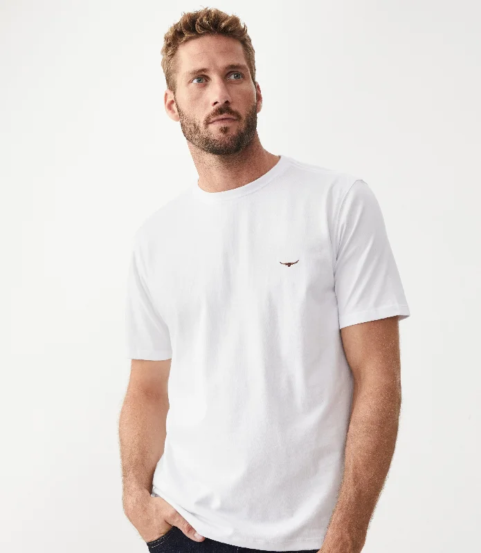 Men's T-shirts everyday black-Parson T-Shirt - White/Chestnut