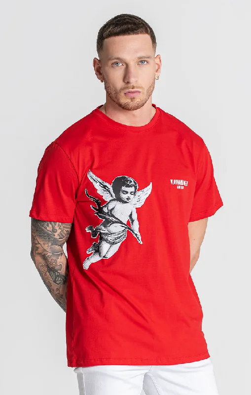 Men's T-shirts durable white-Red Angel Tee