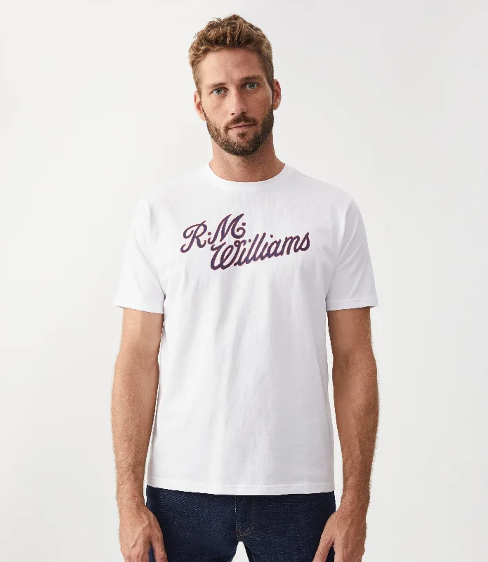 Men's T-shirts soft tan-RMW Script Tee - White Red