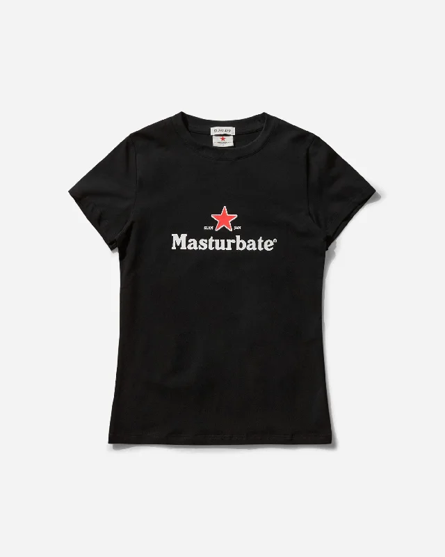 Men's T-shirts everyday black-Slam Jam Masturbate T-Shirt Black