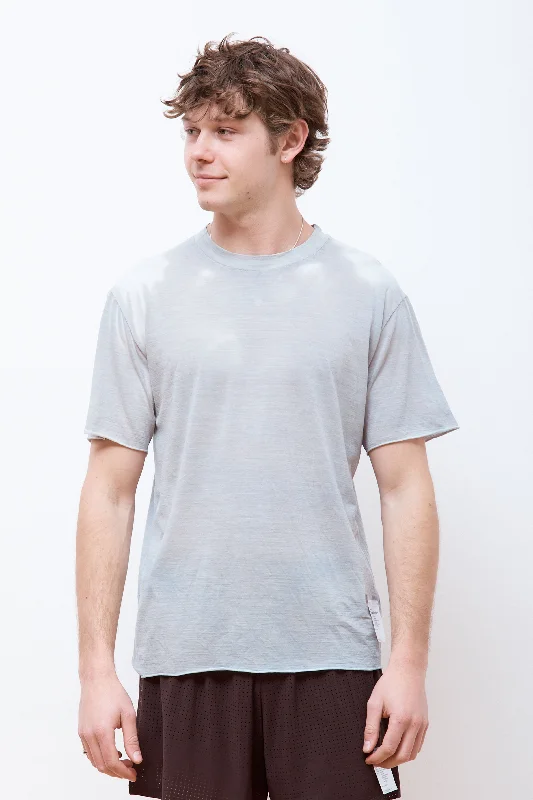 Men's T-shirts everyday tan-CloudMerino T-Shirt Thermo Blue Grey