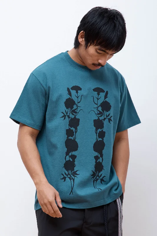 Men's T-shirts everyday black-"White Foliage" Standard Tee Blue