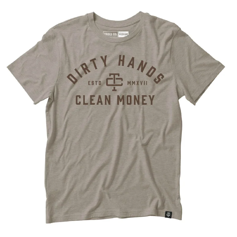 Men's T-shirts casual gray-Troll Co. Men's 'Dirty Hands Clean Money" T-Shirt