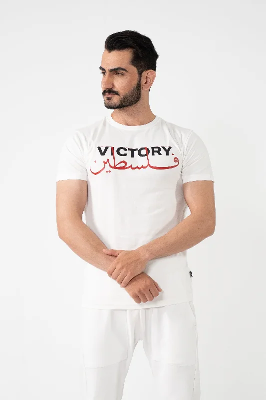 Men's T-shirts stylish tan-Palestine Victory Slogan T-Shirt for Empowering Wear