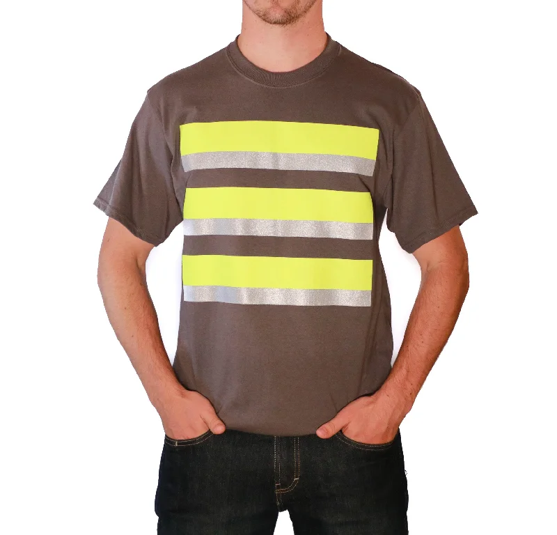 Men's T-shirts durable green-Whistle Workwear Safety Short Sleeve T-Shirt_Charcoal