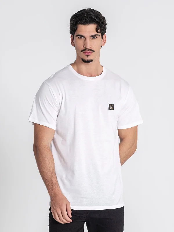 Men's T-shirts slim brown-White GK Plaque Tee