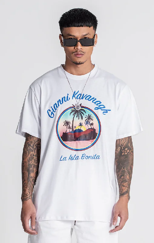 Men's T-shirts graphic brown-White Tropicana Oversized Tee