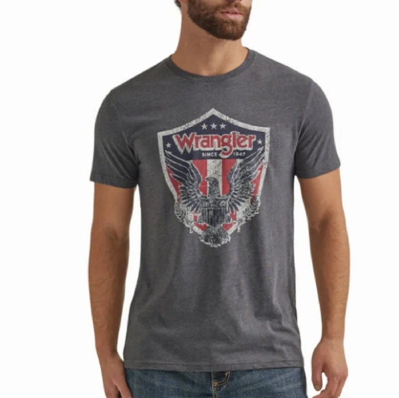 Men's T-shirts everyday navy-Wrangler Men's Regular Fit Eagle Graphic Short Sleeve T-Shirt