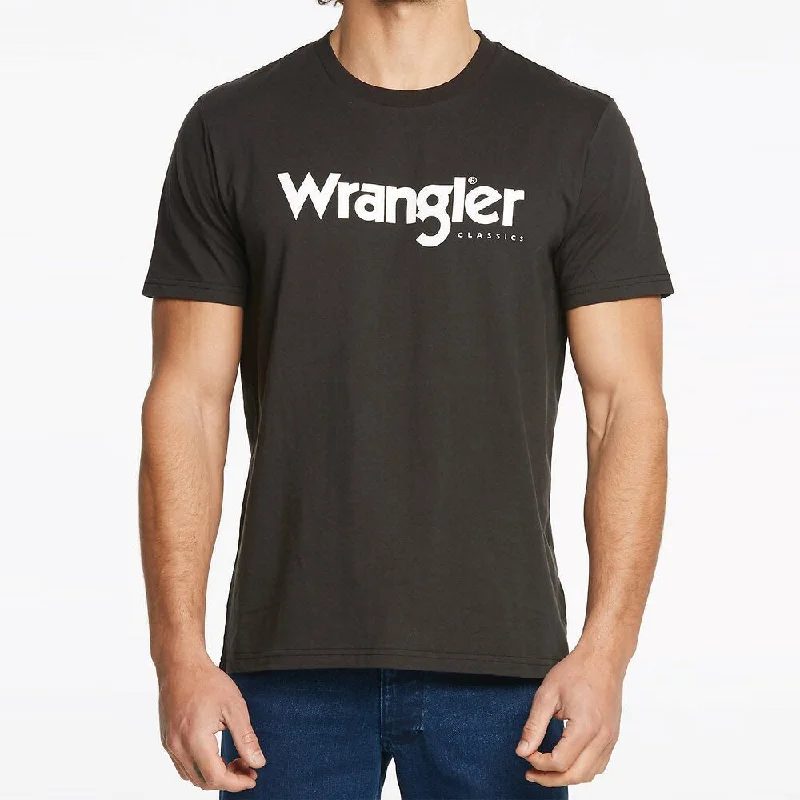 Men's T-shirts everyday white-Wrangler Mens Tee - Vintage Black