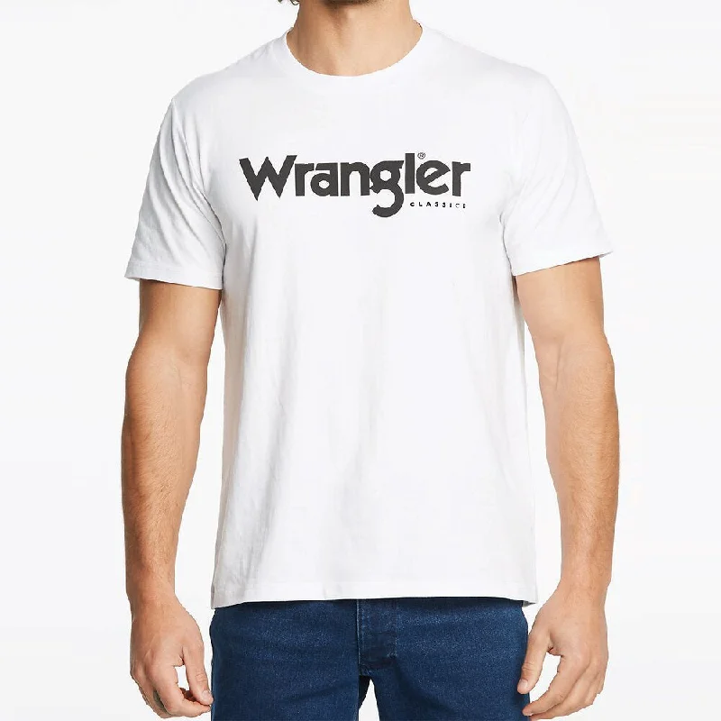 Men's T-shirts graphic green-Wrangler Mens Tee - White