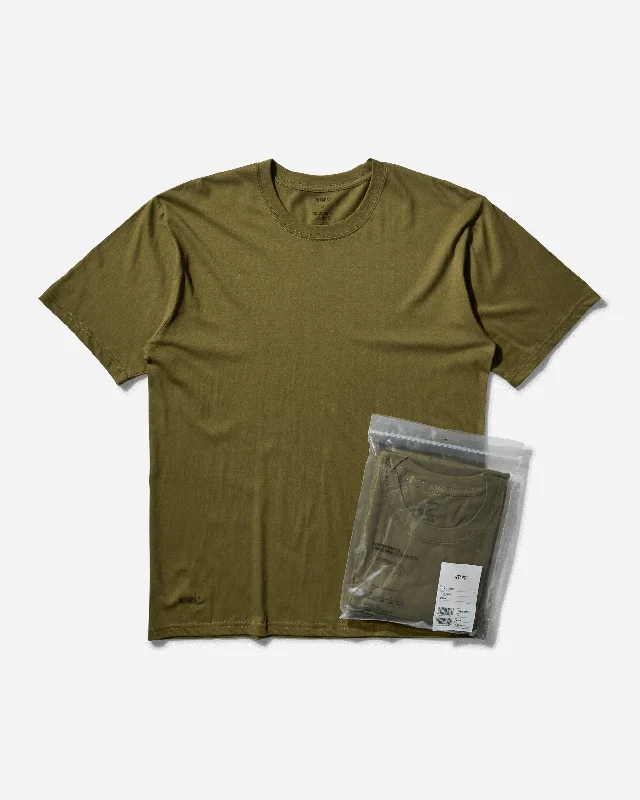 Men's T-shirts stylish tan-Men's Skivvies 3-Pack T-Shirt Olive Drab