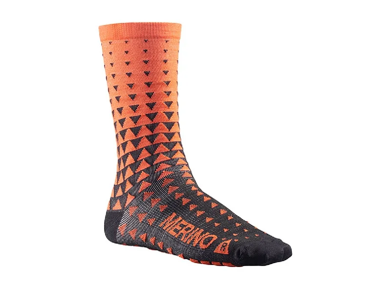 Mavic Ksyrium Merino Graphic Sock - Orange-Black