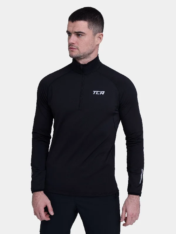 Men's long-sleeve shirts slim white-Winter Run Thermal Long Sleeve Running Top For Men With Brushed Inner Fabric