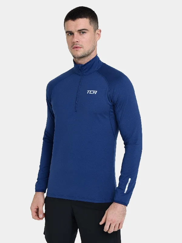 Men's long-sleeve shirts durable brown-Winter Run Thermal Long Sleeve Running Top For Men With Brushed Inner Fabric