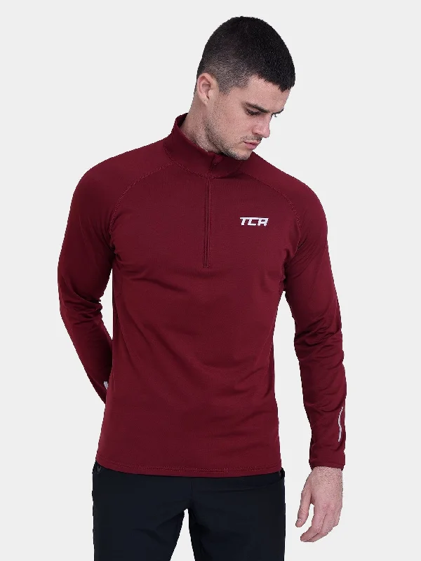 Men's long-sleeve shirts lightweight tan-Winter Run Thermal Long Sleeve Running Top For Men With Brushed Inner Fabric