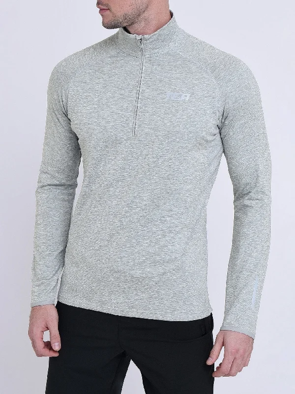 Men's long-sleeve shirts stylish black-Winter Run Thermal Long Sleeve Running Top For Men With Brushed Inner Fabric