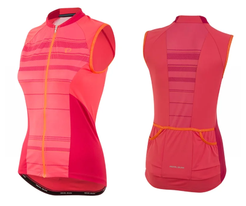 Pearl Izumi Elite Escape Sleeveless Road Jersey - Womens - Rouge Red Stripe