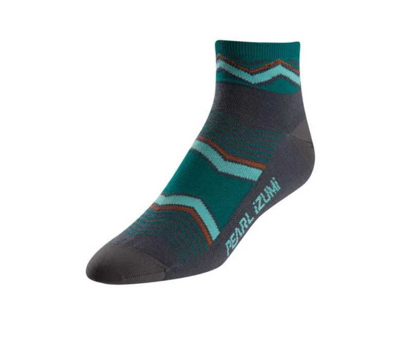 Unisex socks warm navy-Pearl Izumi Elite Low Cuff Sock - Womens - Chevrons Viridian Green - 2019