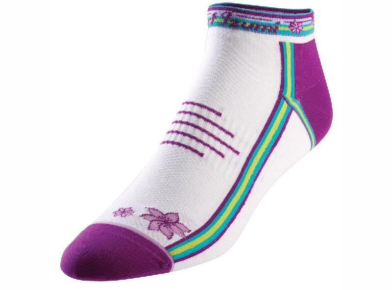 Unisex socks soft gray-Pearl Izumi Elite Low Sock - Womens - Stripe Orchid