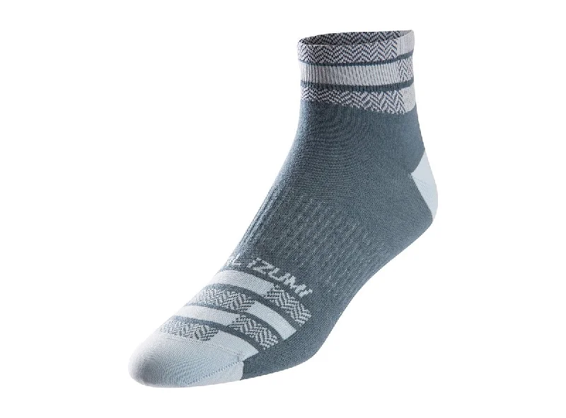 Unisex socks stylish gray-Pearl Izumi Elite Sock - Womens - Blue Steel Herringbone Stripe