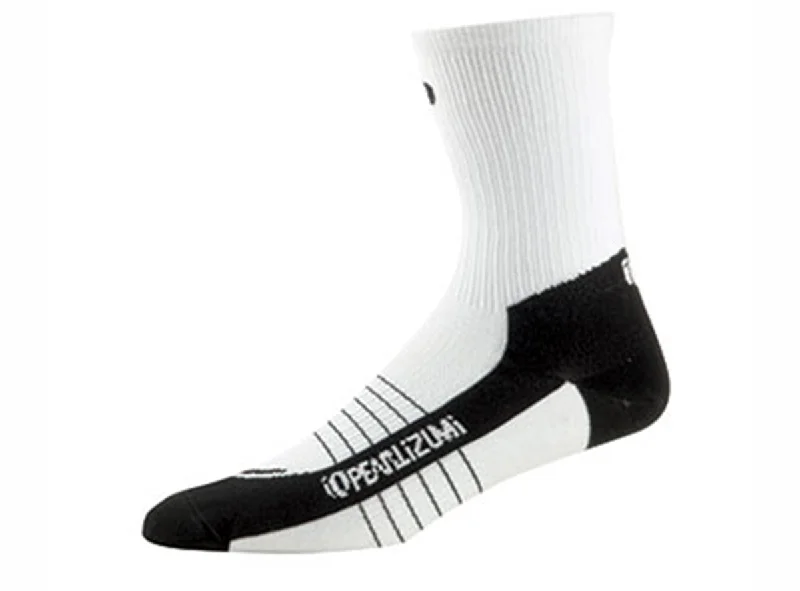 Unisex socks comfy black-Pearl Izumi Elite Tall Sock - White