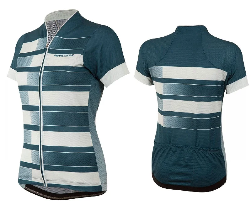 Pearl Izumi LTD Short Sleeve MTB Jersey - Womens - Blue Steel-Herringbone Stripe