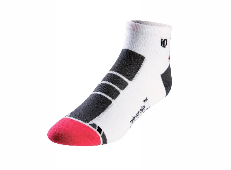 Pearl Izumi Pro Low Sock - Womens - White-Paradise Pink