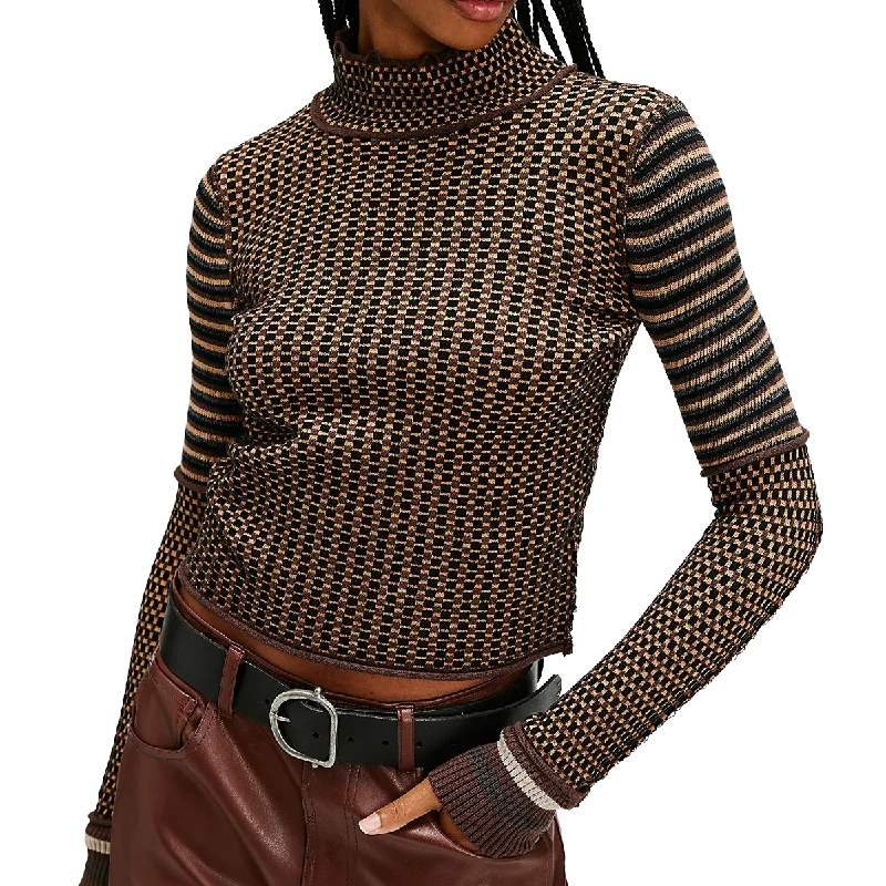 Men's long-sleeve shirts trendy brown-Women's Gamer Cuff Long Sleeve