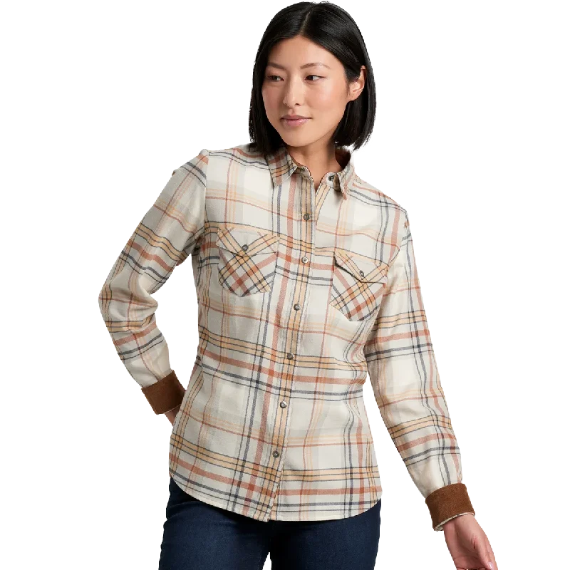 Men's long-sleeve shirts stylish navy-Women's Tess Flannel Long Sleeve Shirt